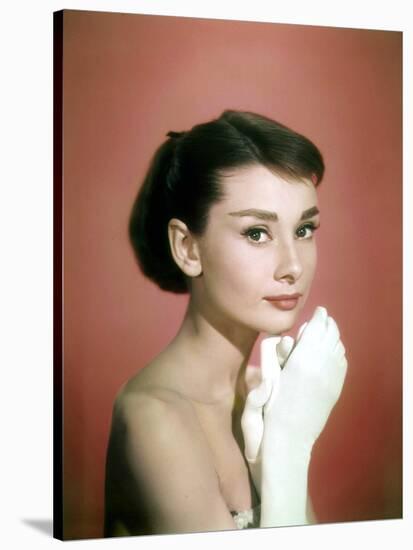 Portrait of the American Actress Audrey Hepburn, Photo for Promotion of Film Sabrina, 1954-null-Stretched Canvas