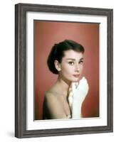 Portrait of the American Actress Audrey Hepburn, Photo for Promotion of Film Sabrina, 1954-null-Framed Photo