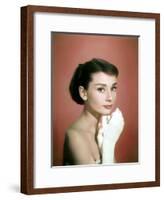 Portrait of the American Actress Audrey Hepburn, Photo for Promotion of Film Sabrina, 1954-null-Framed Photo