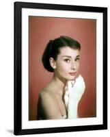 Portrait of the American Actress Audrey Hepburn, Photo for Promotion of Film Sabrina, 1954-null-Framed Photo