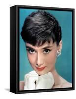 Portrait of the American Actress Audrey Hepburn, Photo for Promotion of Film Sabrina, 1954-null-Framed Stretched Canvas