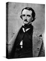 Portrait of the American Writer Edgar Allan Poe (1809-1849).-American Photographer-Stretched Canvas