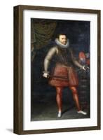 Portrait of the Archduke Albert, Standing Full-Length Holding a Baton, 1593-Alonso Sanchez Coello-Framed Giclee Print