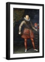 Portrait of the Archduke Albert, Standing Full-Length Holding a Baton, 1593-Alonso Sanchez Coello-Framed Giclee Print