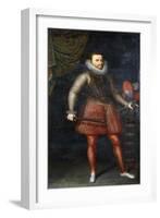 Portrait of the Archduke Albert, Standing Full-Length Holding a Baton, 1593-Alonso Sanchez Coello-Framed Giclee Print