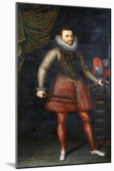 Portrait of the Archduke Albert, Standing Full-Length Holding a Baton, 1593-Alonso Sanchez Coello-Mounted Giclee Print