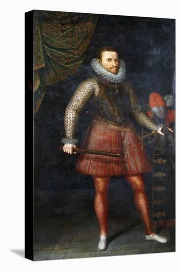 Portrait of the Archduke Albert, Standing Full-Length Holding a Baton, 1593-Alonso Sanchez Coello-Stretched Canvas