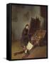 Portrait of the Artist at His Easel in His Studio-Gerrit Dou-Framed Stretched Canvas