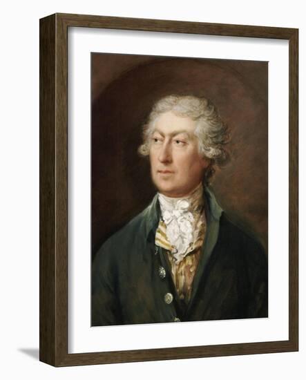 Portrait of the Artist, Bust Length in a Green Coat and White Stock-Thomas Gainsborough-Framed Giclee Print