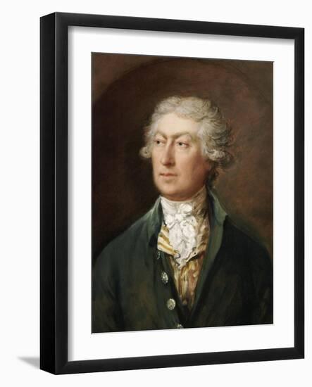 Portrait of the Artist, Bust Length in a Green Coat and White Stock-Thomas Gainsborough-Framed Giclee Print