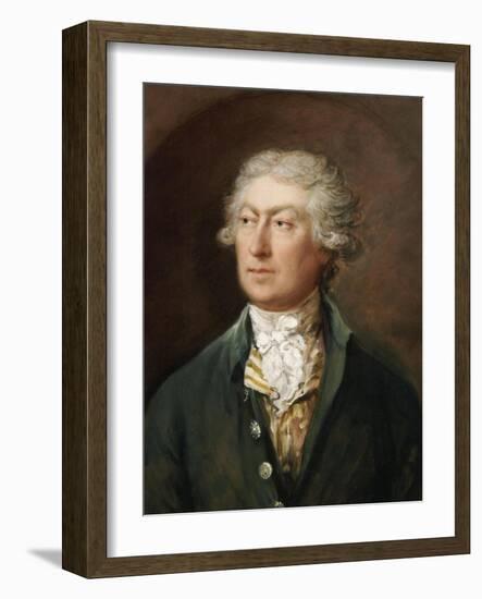 Portrait of the Artist, Bust Length in a Green Coat and White Stock-Thomas Gainsborough-Framed Giclee Print