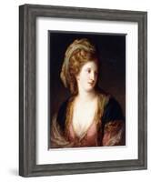 Portrait of the Artist, Bust Length, Wearing a Pink Dress and a Gold Embroidered Blue Robe, 1767-Angelica Kauffmann-Framed Giclee Print