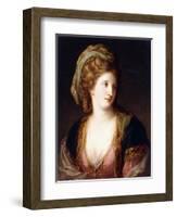 Portrait of the Artist, Bust Length, Wearing a Pink Dress and a Gold Embroidered Blue Robe, 1767-Angelica Kauffmann-Framed Giclee Print