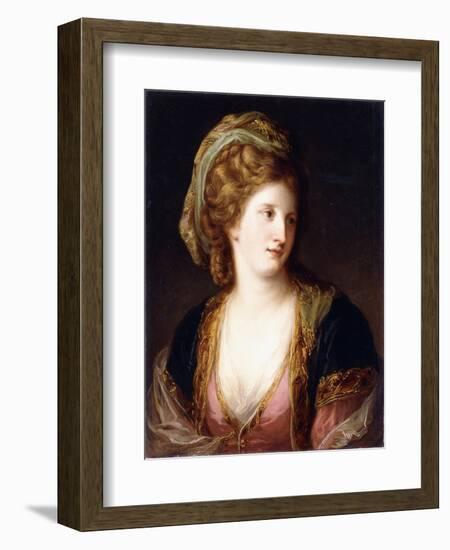 Portrait of the Artist, Bust Length, Wearing a Pink Dress and a Gold Embroidered Blue Robe, 1767-Angelica Kauffmann-Framed Giclee Print