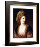 Portrait of the Artist, Bust Length, Wearing a Pink Dress and a Gold Embroidered Blue Robe, 1767-Angelica Kauffmann-Framed Giclee Print