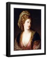 Portrait of the Artist, Bust Length, Wearing a Pink Dress and a Gold Embroidered Blue Robe, 1767-Angelica Kauffmann-Framed Giclee Print