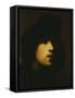 Portrait of the Artist, Head and Shoulders, in a Black Beret and a Gorget-Rembrandt van Rijn-Framed Stretched Canvas