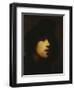 Portrait of the Artist, Head and Shoulders, in a Black Beret and a Gorget-Rembrandt van Rijn-Framed Premium Giclee Print