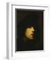 Portrait of the Artist, Head and Shoulders, in a Black Beret and a Gorget-Rembrandt van Rijn-Framed Premium Giclee Print