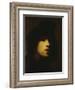 Portrait of the Artist, Head and Shoulders, in a Black Beret and a Gorget-Rembrandt van Rijn-Framed Giclee Print