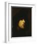 Portrait of the Artist, Head and Shoulders, in a Black Beret and a Gorget-Rembrandt van Rijn-Framed Giclee Print