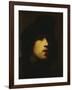 Portrait of the Artist, Head and Shoulders, in a Black Beret and a Gorget-Rembrandt van Rijn-Framed Giclee Print