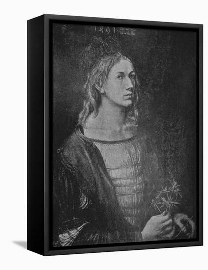 'Portrait of the artist holding a thistle', 1493, (1906)-Albrecht Durer-Framed Stretched Canvas