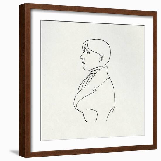 Portrait of the Artist in Outline-Aubrey Beardsley-Framed Giclee Print