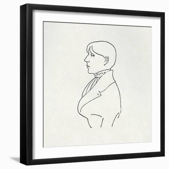 Portrait of the Artist in Outline-Aubrey Beardsley-Framed Giclee Print