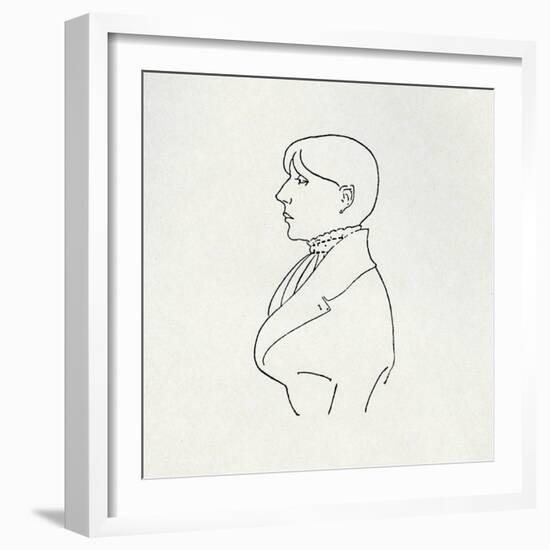 Portrait of the Artist in Outline-Aubrey Beardsley-Framed Giclee Print