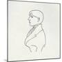 Portrait of the Artist in Outline-Aubrey Beardsley-Mounted Giclee Print