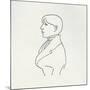 Portrait of the Artist in Outline-Aubrey Beardsley-Mounted Giclee Print