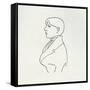 Portrait of the Artist in Outline-Aubrey Beardsley-Framed Stretched Canvas