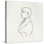 Portrait of the Artist in Outline-Aubrey Beardsley-Stretched Canvas