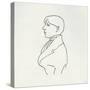 Portrait of the Artist in Outline-Aubrey Beardsley-Stretched Canvas