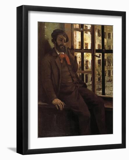 Portrait of the Artist in Sainte Pelagie, 1873-1874-Gustave Courbet-Framed Giclee Print