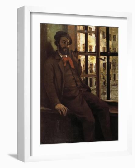 Portrait of the Artist in Sainte Pelagie, 1873-1874-Gustave Courbet-Framed Giclee Print