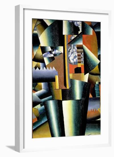 Portrait of the Artist Ivan Vasilievich Klyun (1873-1942) as a Builder, 1911-Kasimir Malevich-Framed Giclee Print