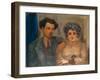 Portrait of the Artist Nikiolai Remizov (1887-197) with His Wife, Between 1926 and 1933-Boris Dmitryevich Grigoriev-Framed Giclee Print