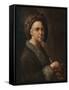 Portrait of the Artist (Oil on Canvas)-Francesco Trevisani-Framed Stretched Canvas