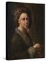 Portrait of the Artist (Oil on Canvas)-Francesco Trevisani-Stretched Canvas