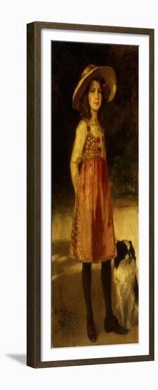 Portrait of the Artist's Daughter, Hilde-Friedrich August Kaulbach-Framed Premium Giclee Print