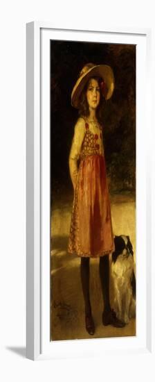 Portrait of the Artist's Daughter, Hilde-Friedrich August Kaulbach-Framed Premium Giclee Print