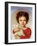 Portrait of the Artist's Daughter, Lina-Luigi Calamatta-Framed Giclee Print