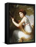 Portrait of the Artist's Daughter, Seated Three-Quarter Length, Playing a Guitar, C.1797-Elisabeth Louise Vigee-LeBrun-Framed Stretched Canvas