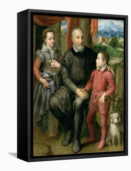 Portrait of the Artist's Family, Minerva Amilcare and Asdrubale, 1559-Sofonisba Anguisciola-Framed Stretched Canvas