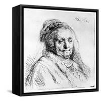 Portrait of the Artist's Mother, 1628 (Etching)-Rembrandt van Rijn-Framed Stretched Canvas