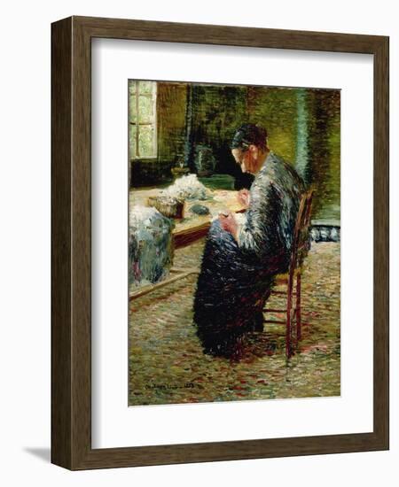 Portrait of the Artist's Mother Sewing, 1885-Charles Angrand-Framed Giclee Print