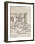 Portrait of the Artist's Mother Writing in Bed (Reed Pen and Grey Ink over Indications in Red Chalk-Harold Gilman-Framed Giclee Print