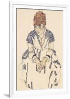 Portrait of the Artist's Sister, Adele Harms-Egon Schiele-Framed Giclee Print